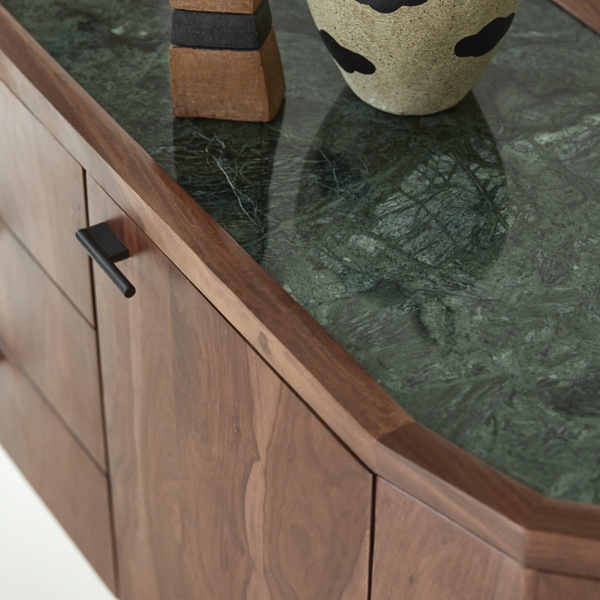 Tikamoon - Jade - Buffet in massief palissander en marmer 175 cm