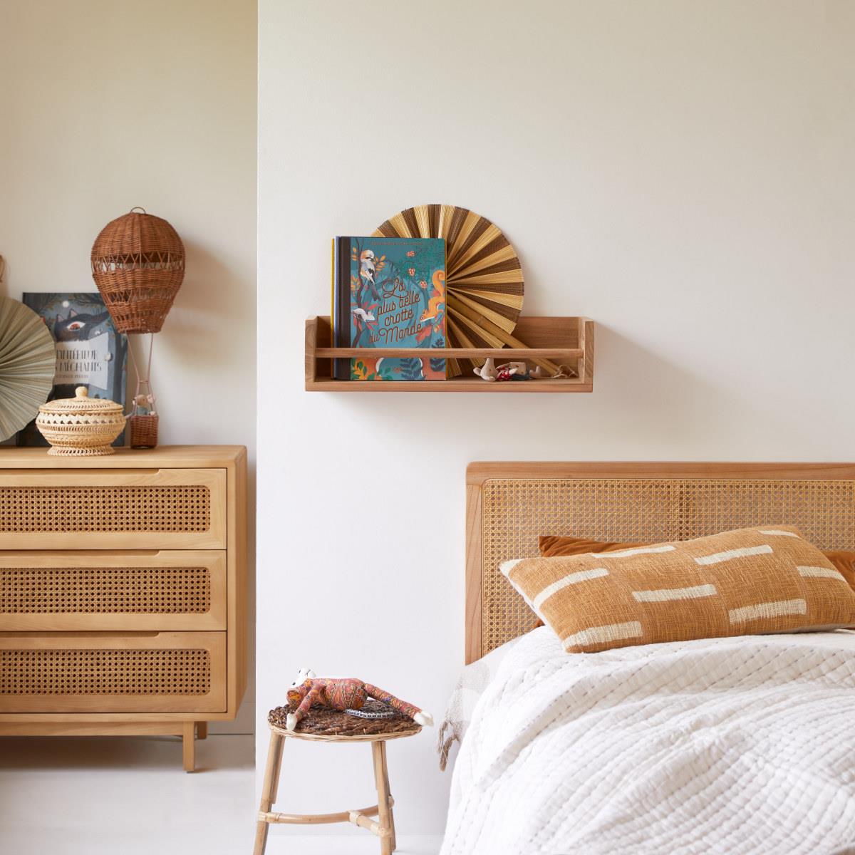 Tikamoon - Ugo - Wandplank voor kinderkamer van massief teakhout 60 cm