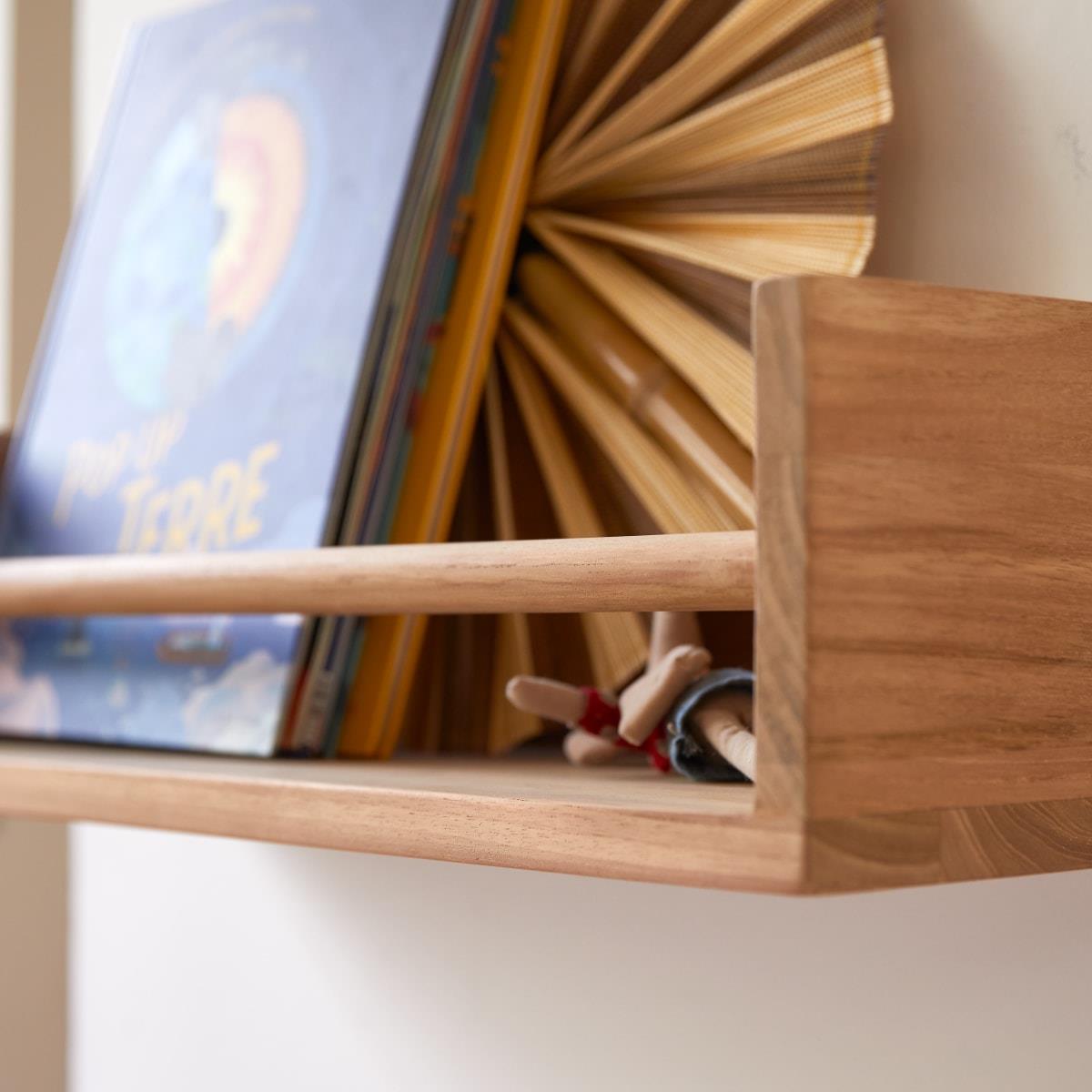 Tikamoon - Ugo - Wandplank voor kinderkamer van massief teakhout 60 cm