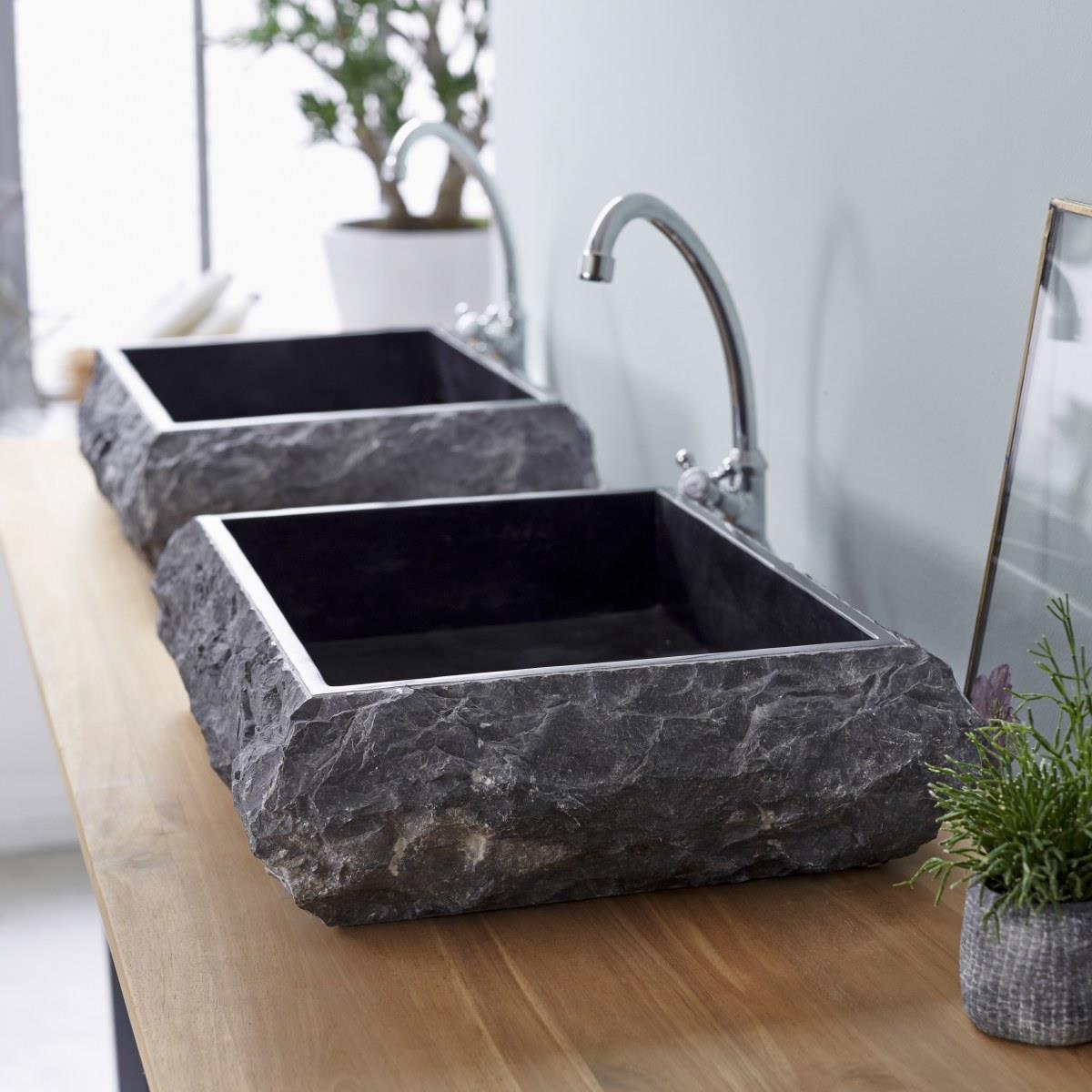Tikamoon - Scrula Slim - Marmeren wastafel black
