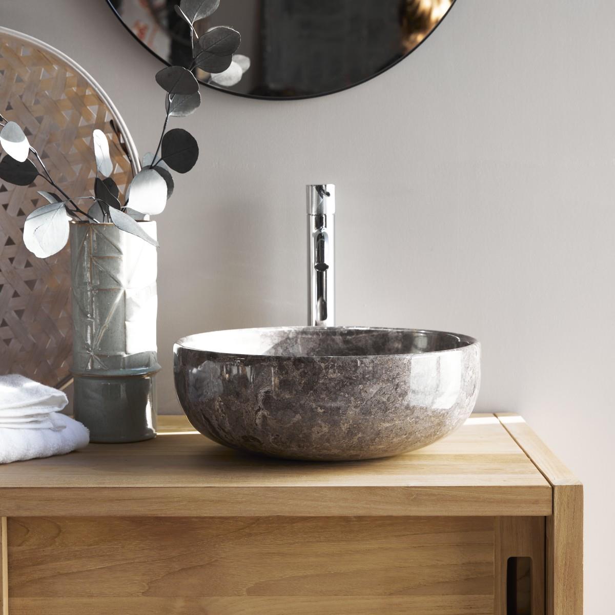 Tikamoon - Pia - Marmeren wastafel light grey