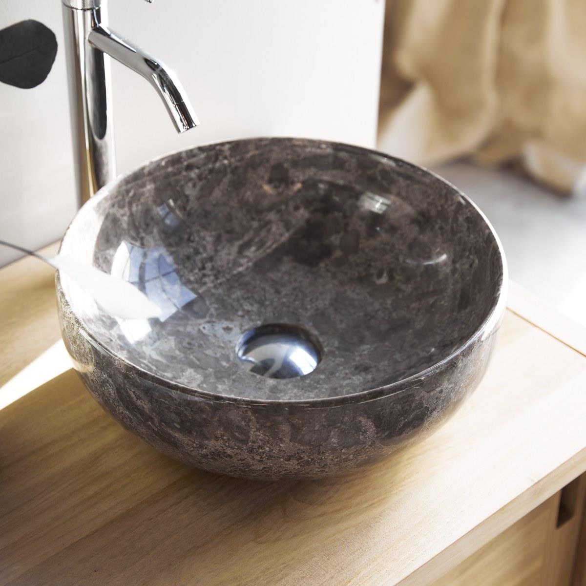 Tikamoon - Pia - Marmeren wastafel light grey
