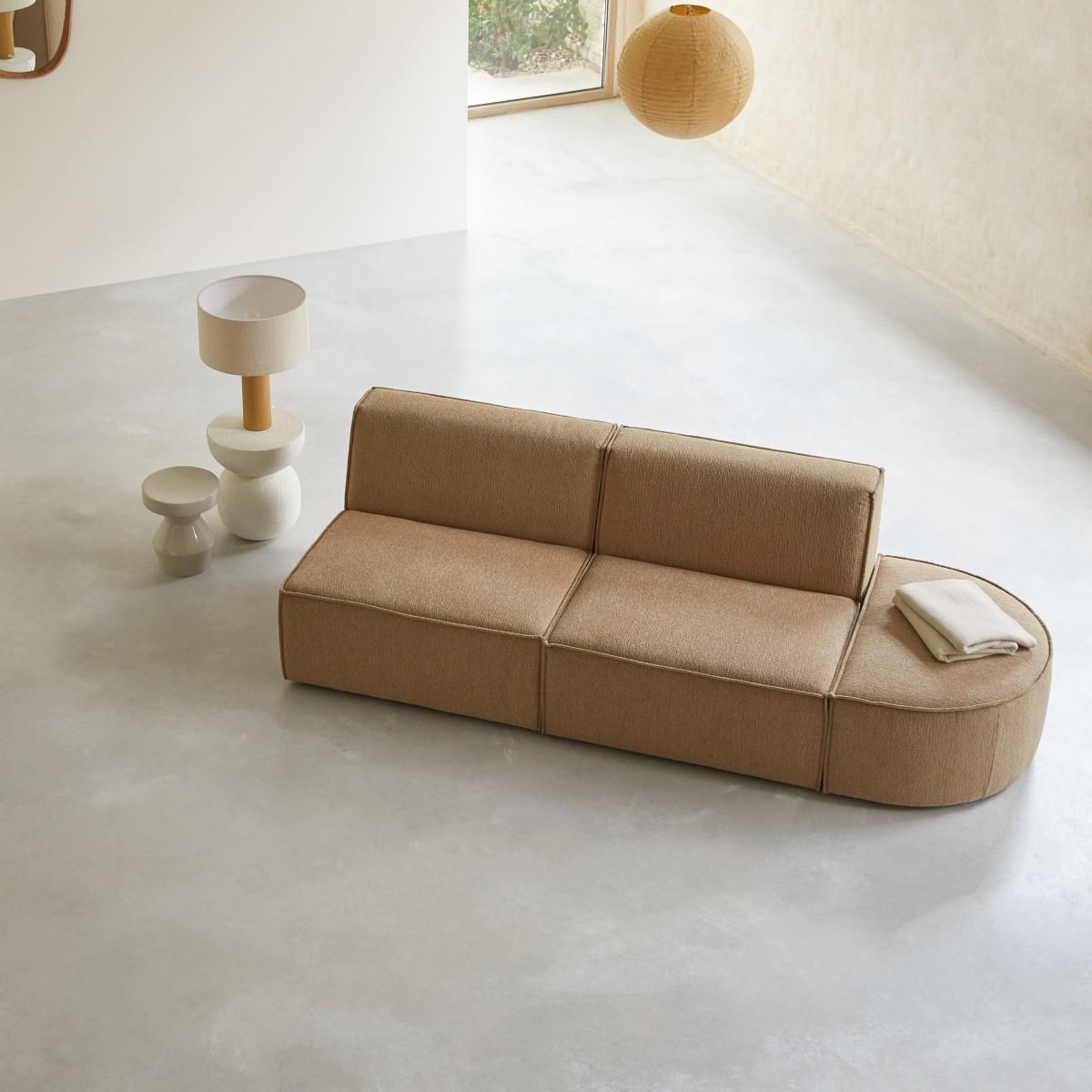 Tikamoon - Modulaire 2-zitsbank Dario in camelkleurige stof