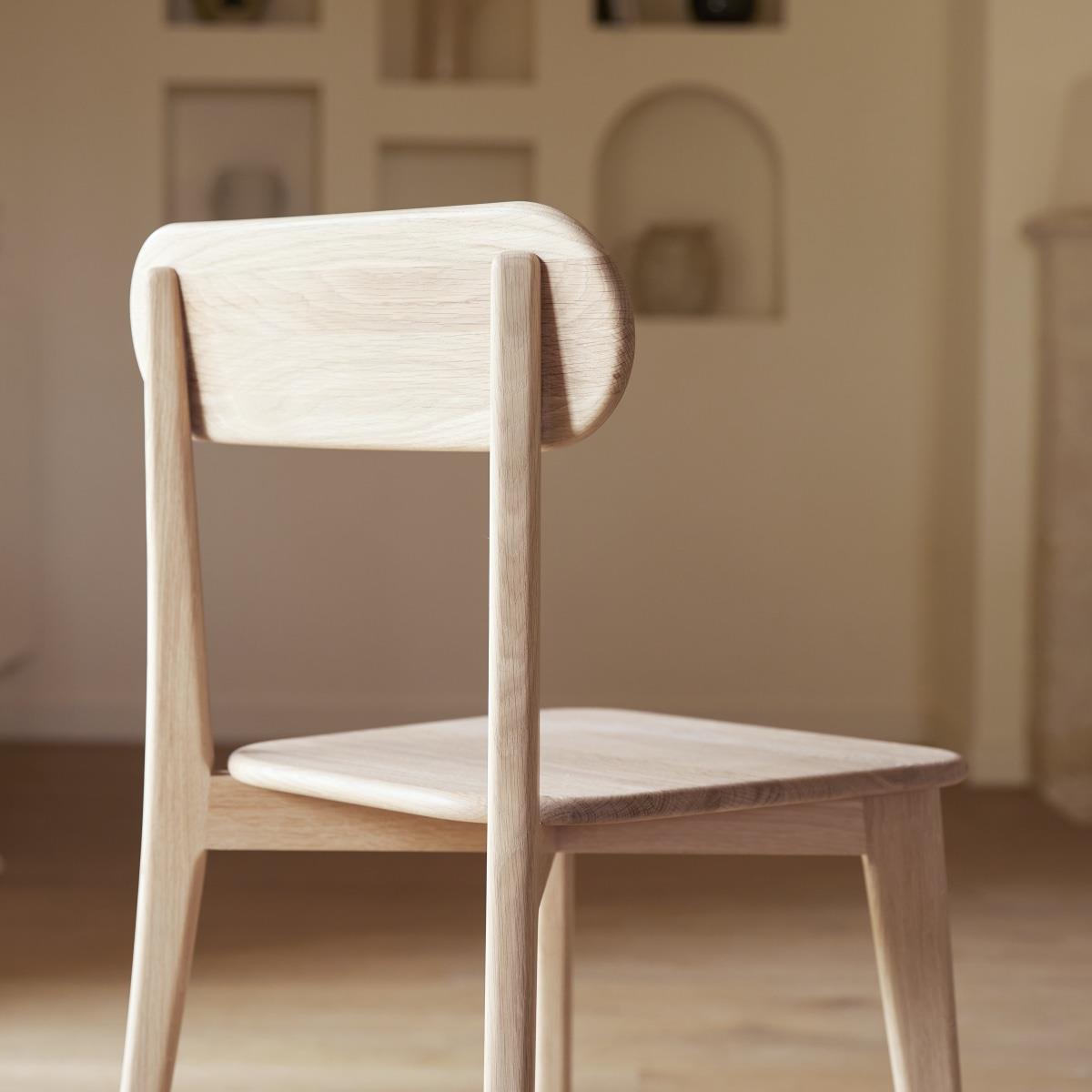 Tikamoon - Abel - Set van 2 massief eiken stoelen