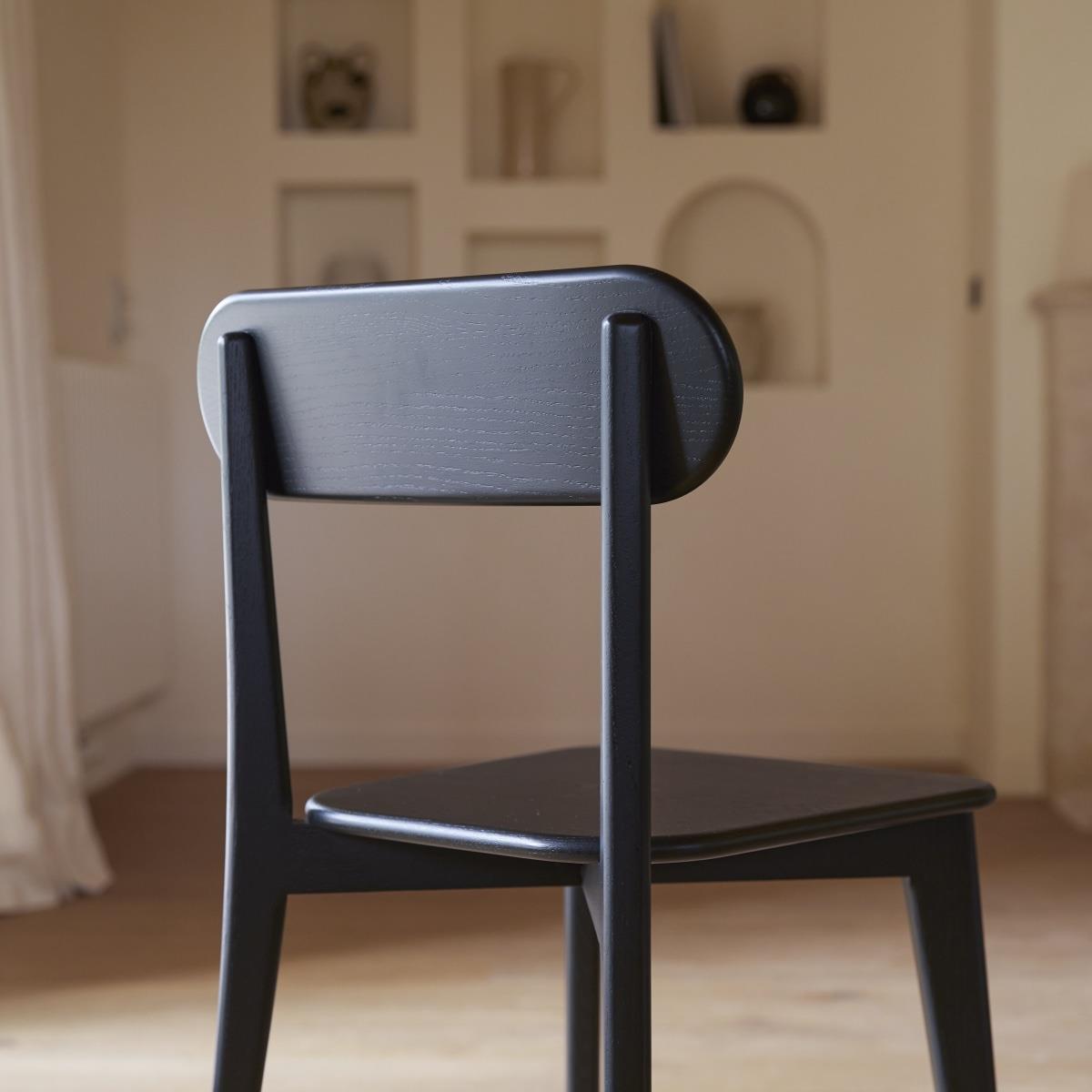 Tikamoon - Set van 2 massief teak stoelen black Abel