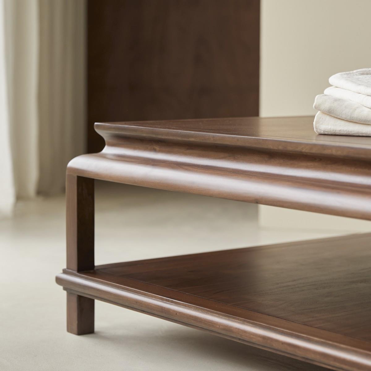 Tikamoon - Vierkante salontafel van massief acacia 103 cm Achille