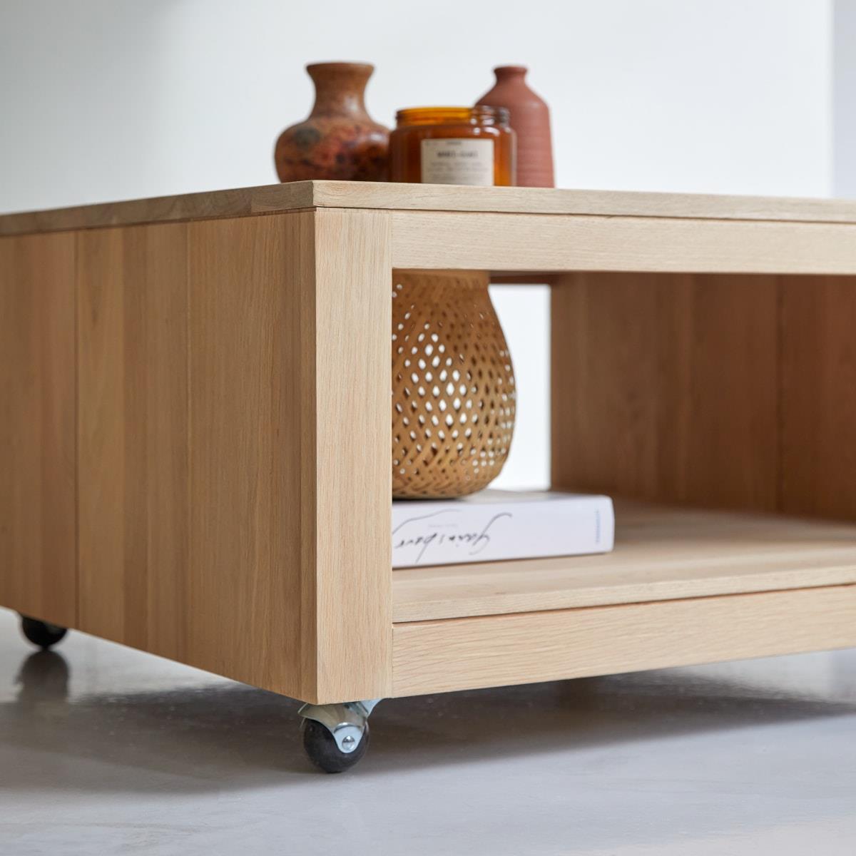 Tikamoon - Anoa - Massief eiken vierkante salontafel