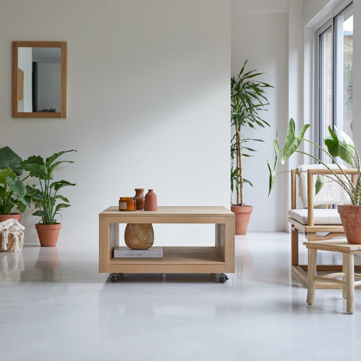 Tikamoon - Anoa - Massief eiken vierkante salontafel