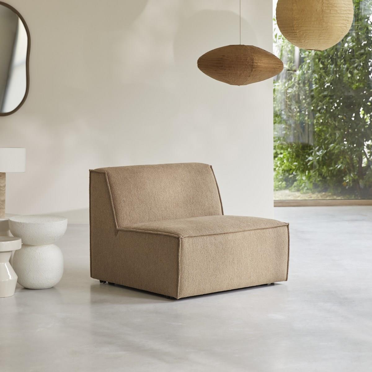 Tikamoon - Modulaire fauteuil Dario in camelkleurige stof