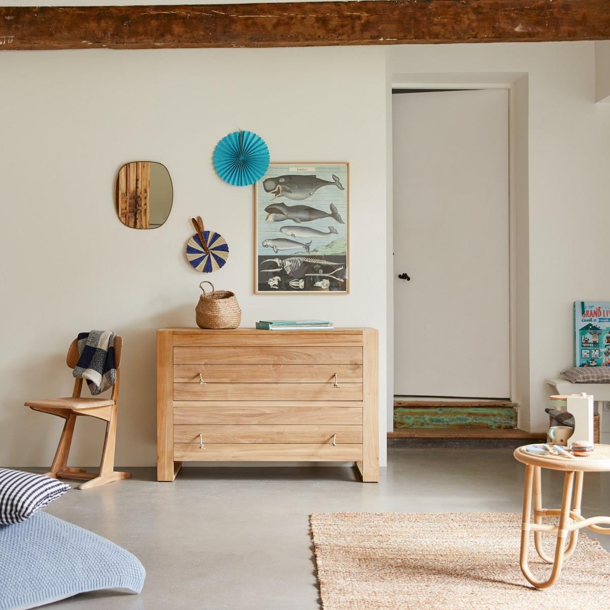 Tikamoon - Minimalys - Kindercommode van massief teakhout