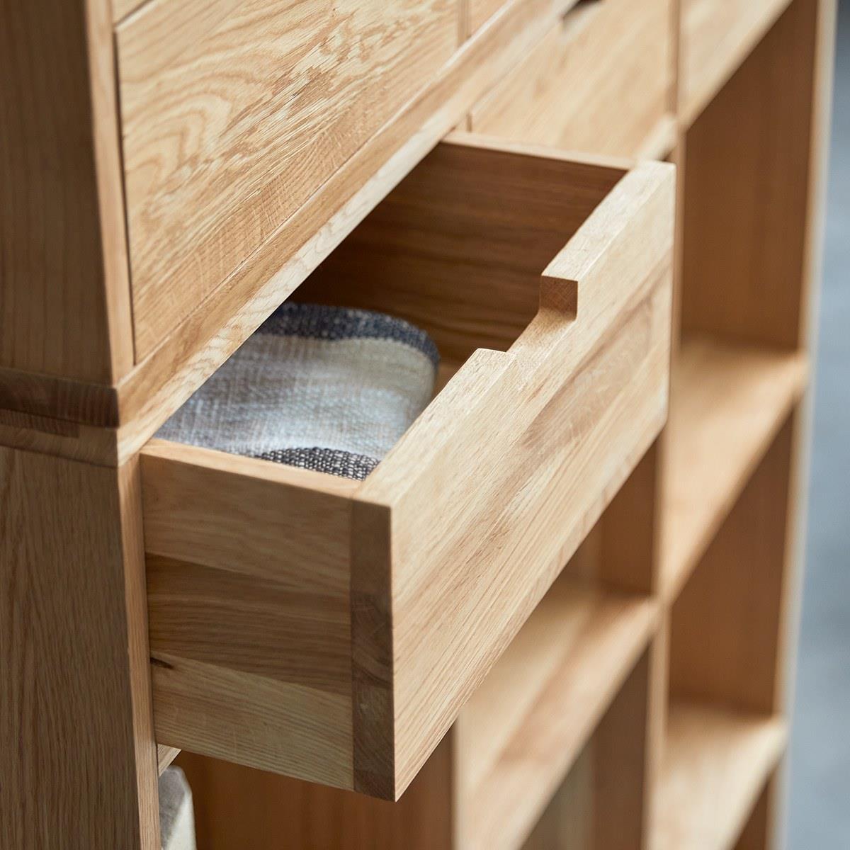 Tikamoon - Miho - Massief eiken hoge boekenkast