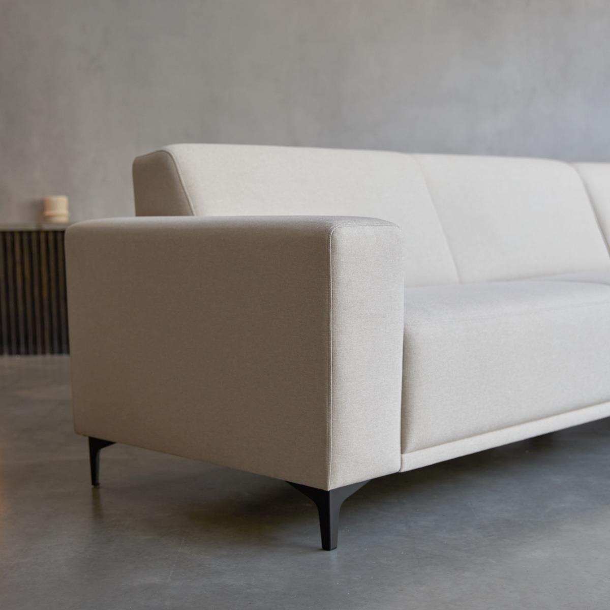 Tikamoon - Lars - Hoekbank rechts in ecru stof 300 x 150 cm