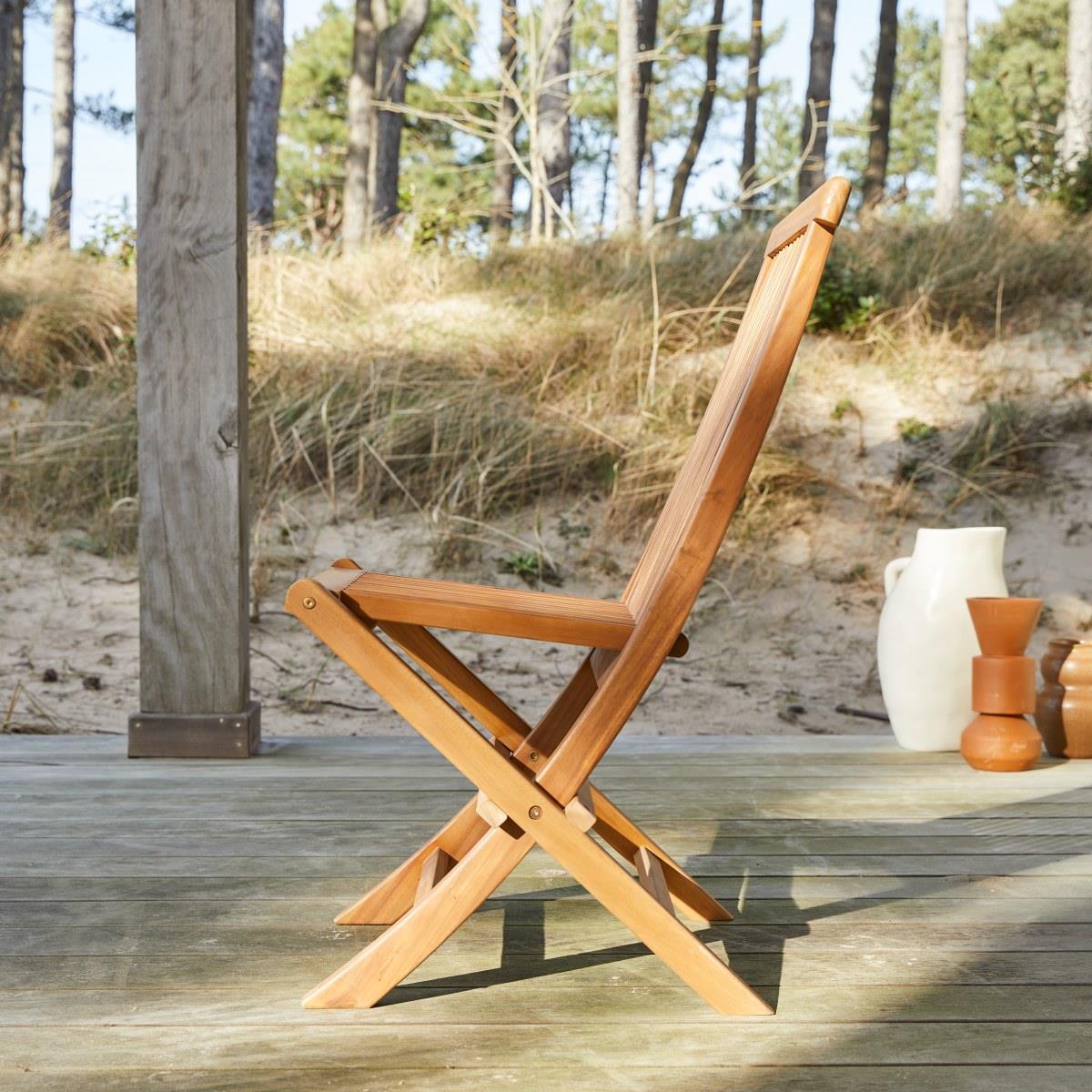 Tikamoon - Capri - Set van 2 massief acaciahouten tuinstoelen