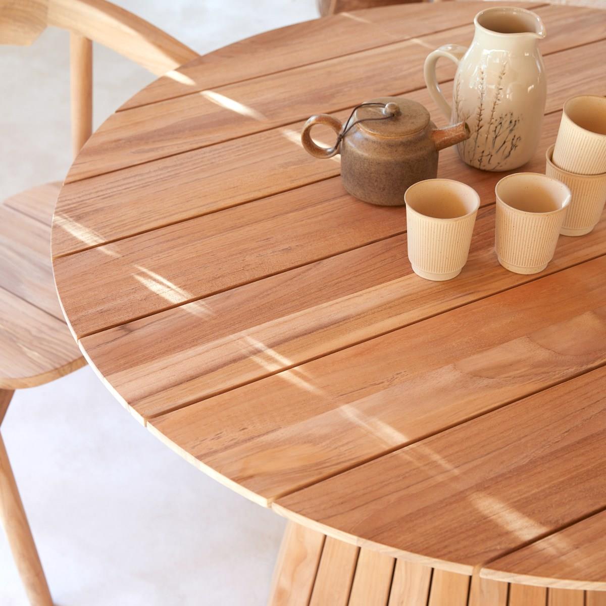 Tikamoon - Paloma - Ronde tafel van massief teakhout voor 6 personen