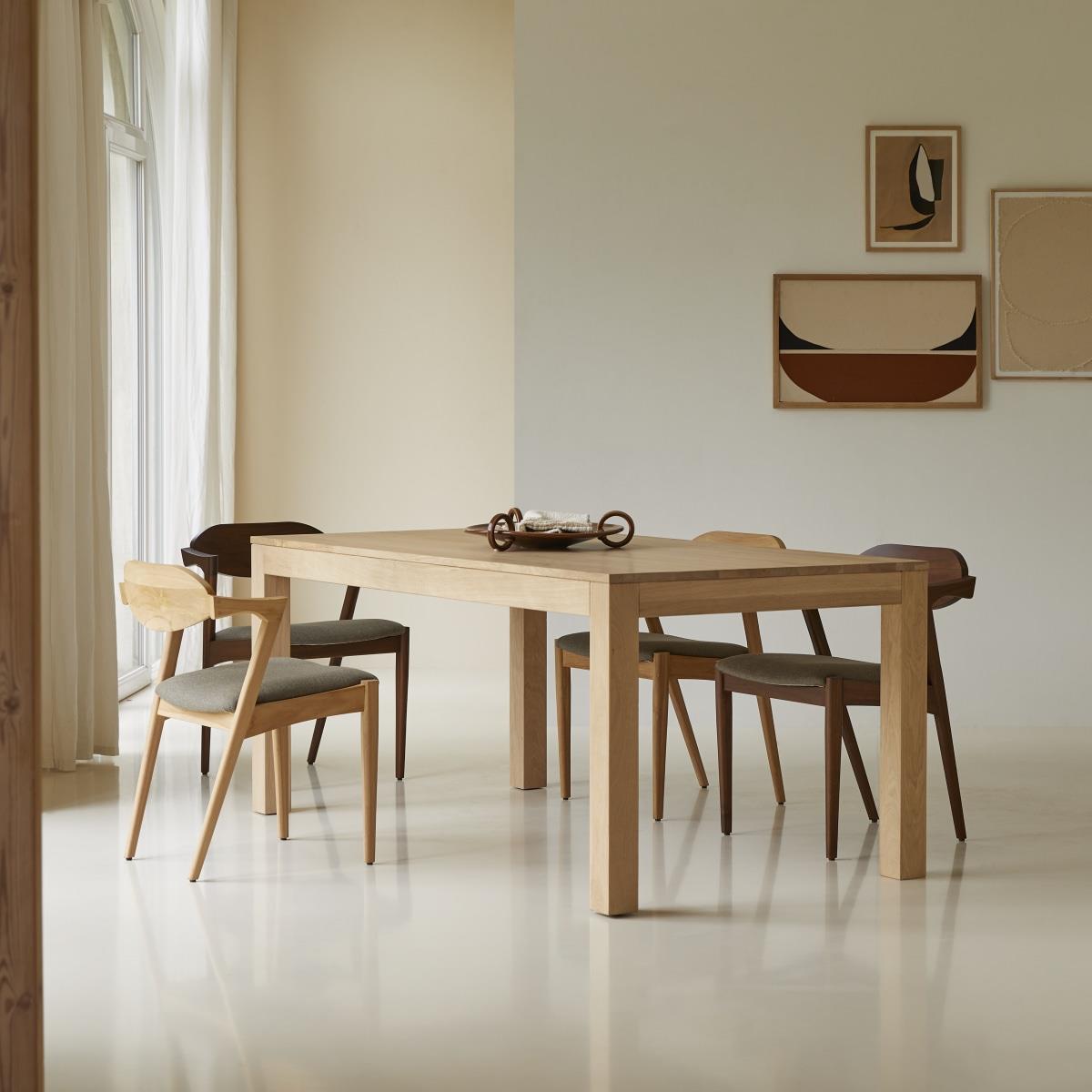 Tikamoon - Uitschuifbare tafel in massief eikenhout 180x90 Eden