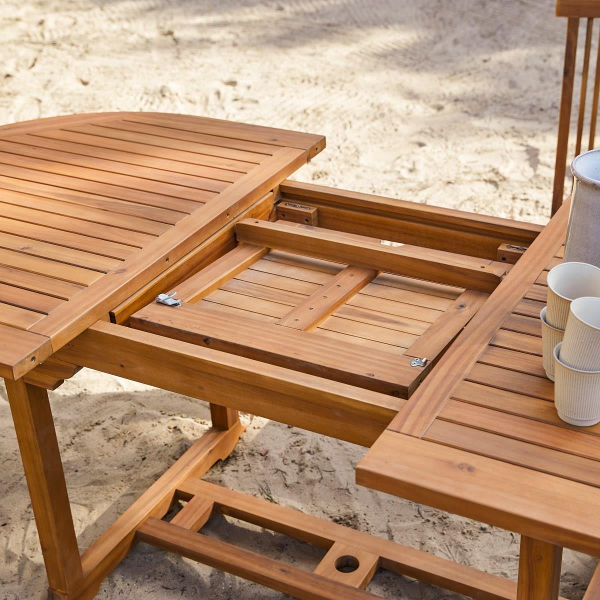 Tikamoon - Capri - Ovale tuinset in massief acaciahout met 6 stoelen