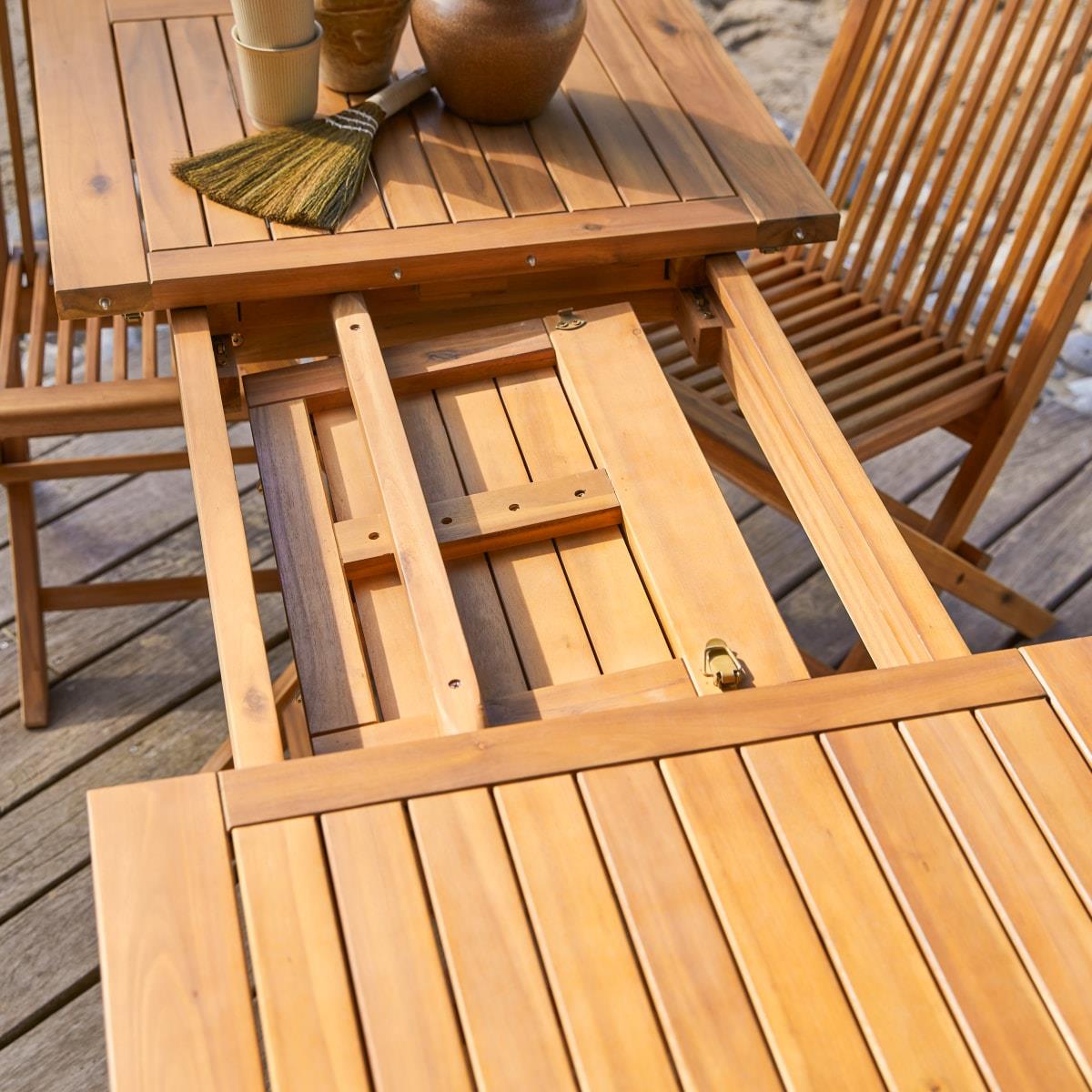 Tikamoon - Capri - Massief acaciahouten tuinset 4 stoelen