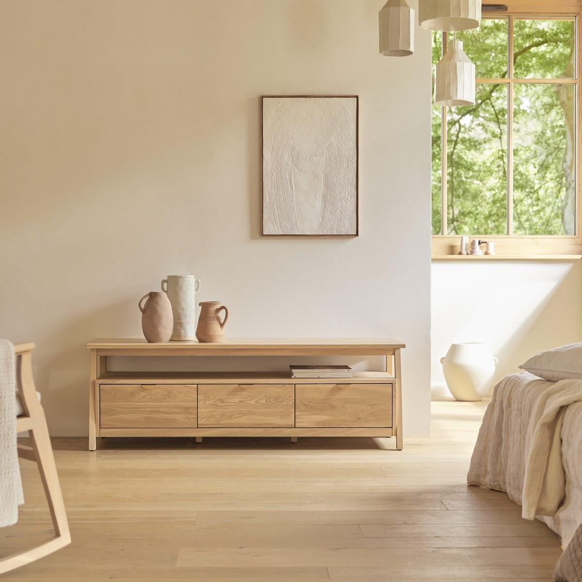 Tikamoon - Pola - Massief eiken tv-meubel 150 cm
