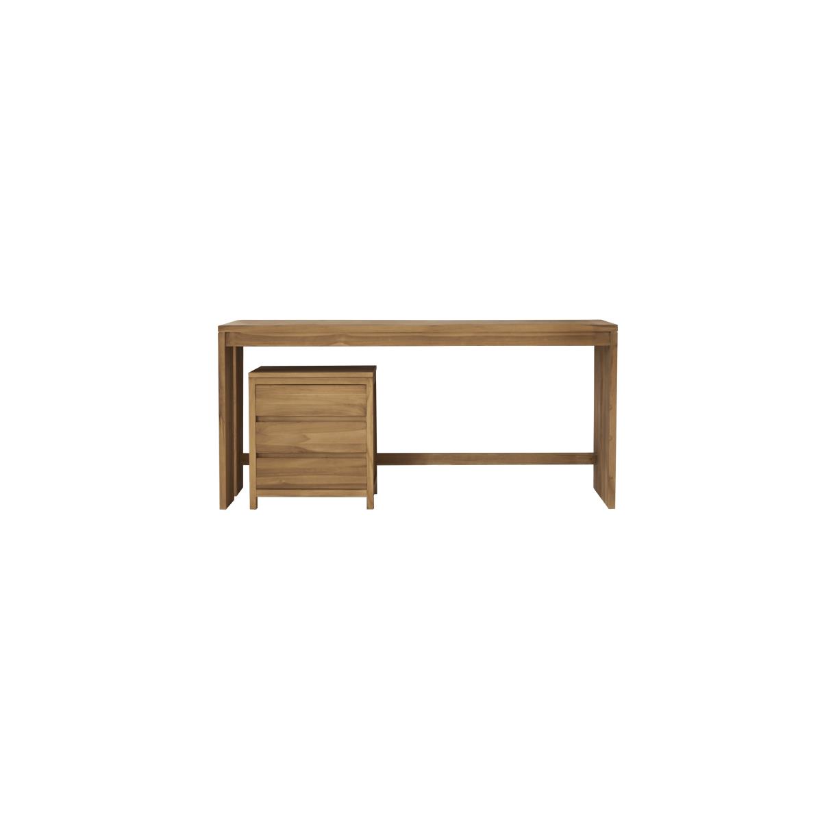 Tikamoon - Eden - Bureau van massief teak met opbergkastje