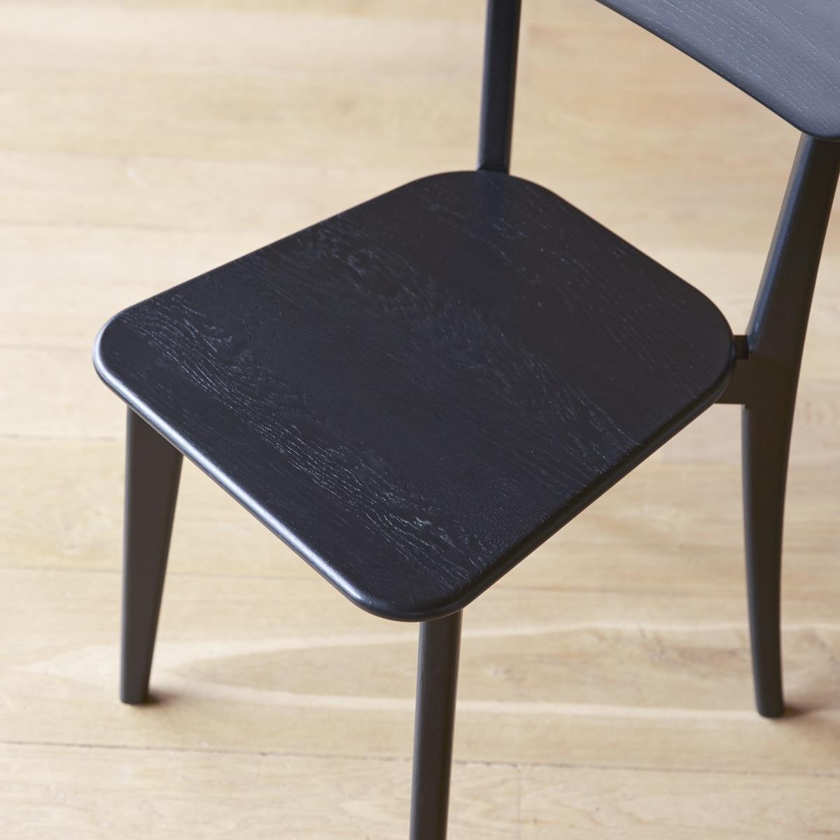 Tikamoon - Set van 2 massief teak stoelen black Abel