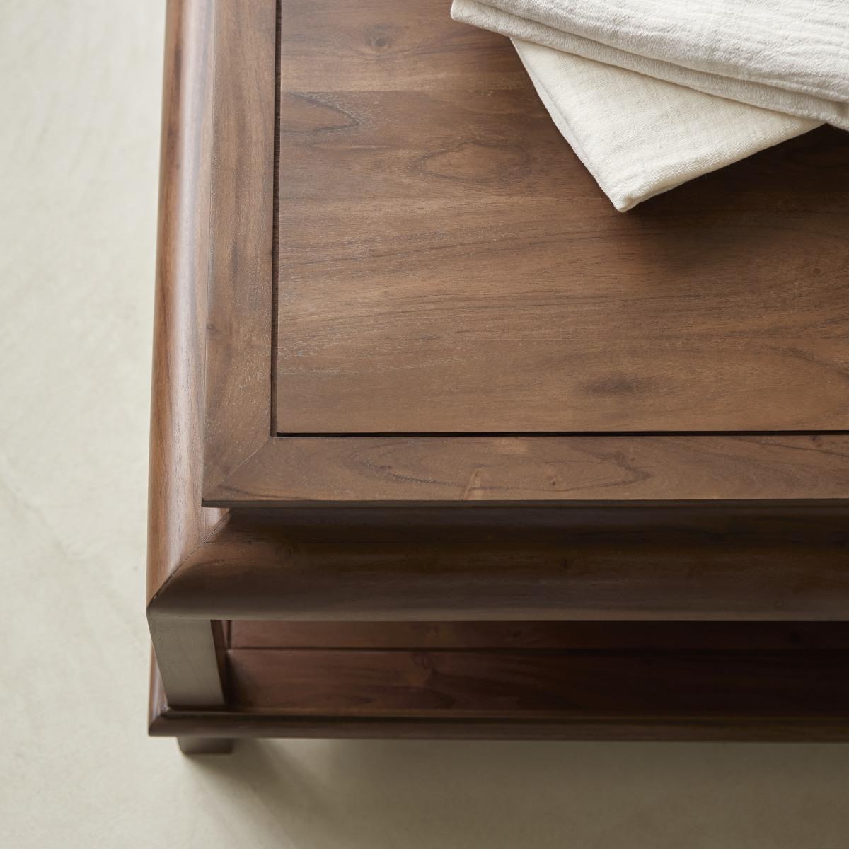 Tikamoon - Vierkante salontafel van massief acacia 103 cm Achille
