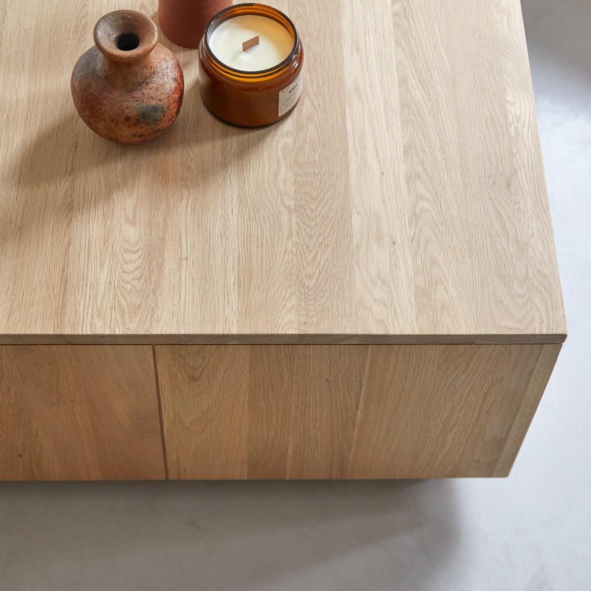 Tikamoon - Anoa - Massief eiken vierkante salontafel