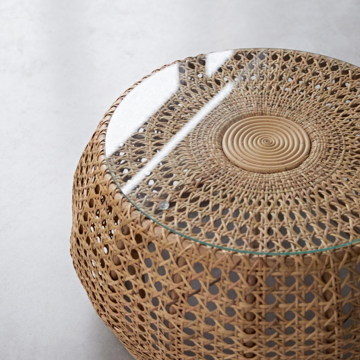 Tikamoon - Esther - Salontafel van gevlochten rotan
