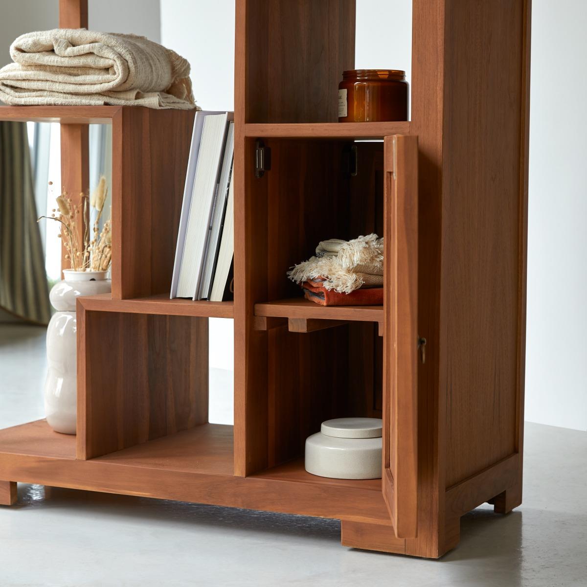 Tikamoon - Alco Tipo - Massief teakhouten boekenkast