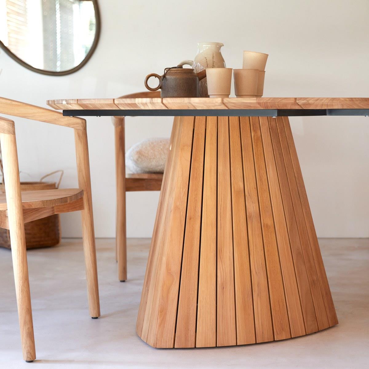 Tikamoon - Paloma - Ronde tafel van massief teakhout voor 6 personen