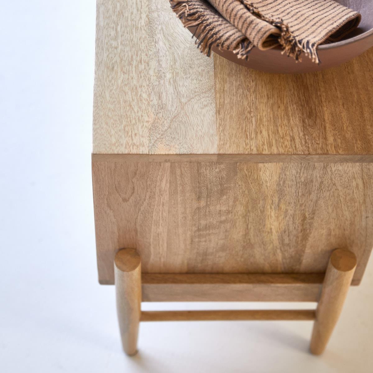 Tikamoon - Sina - Tv-meubel van massief mangohout en rotan 145 cm