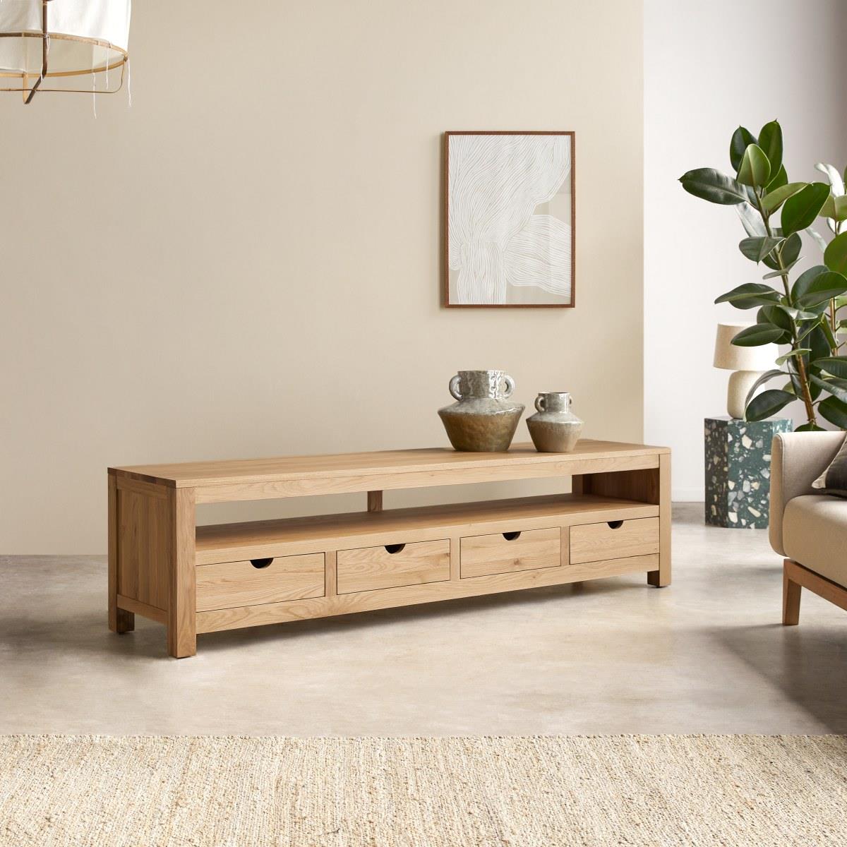 Tikamoon - Oliver - Massief eiken tv-meubel 200 cm