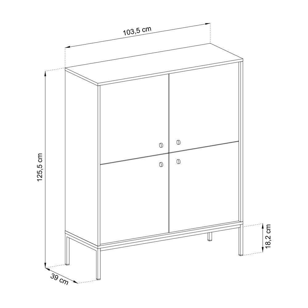 NADUVI Collection Dressoir Monique 4 deurs