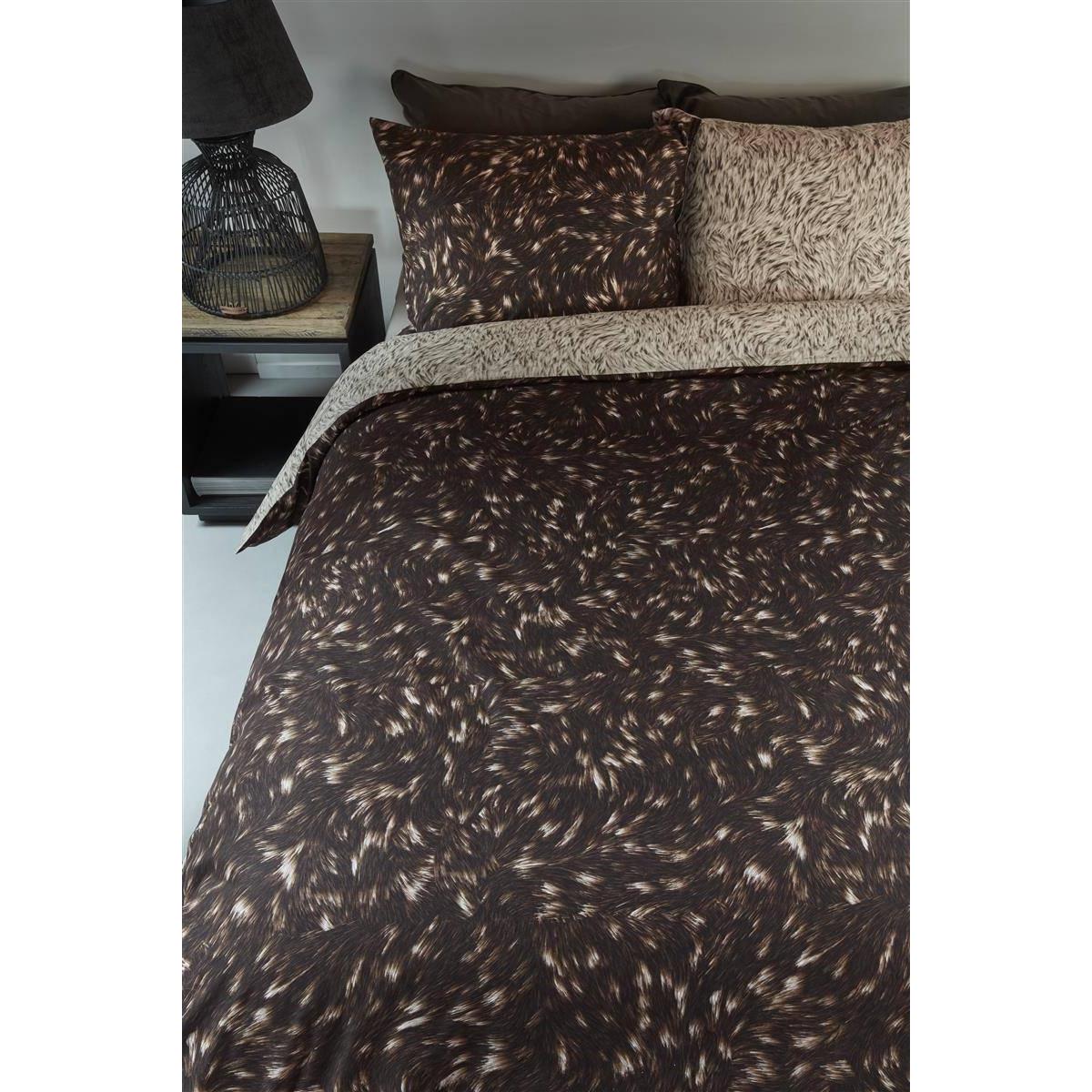 Riviera Maison Fauxy Fur  dekbedovertrek - 260x200|220 - Bruin