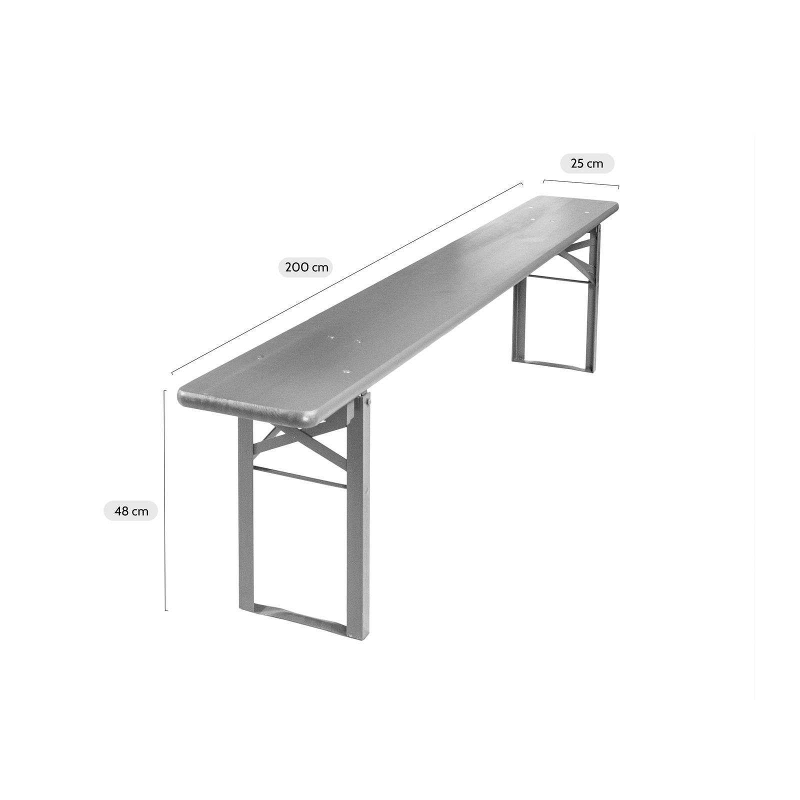 Inklapbare bierbank Berlijn zwart 200 cm