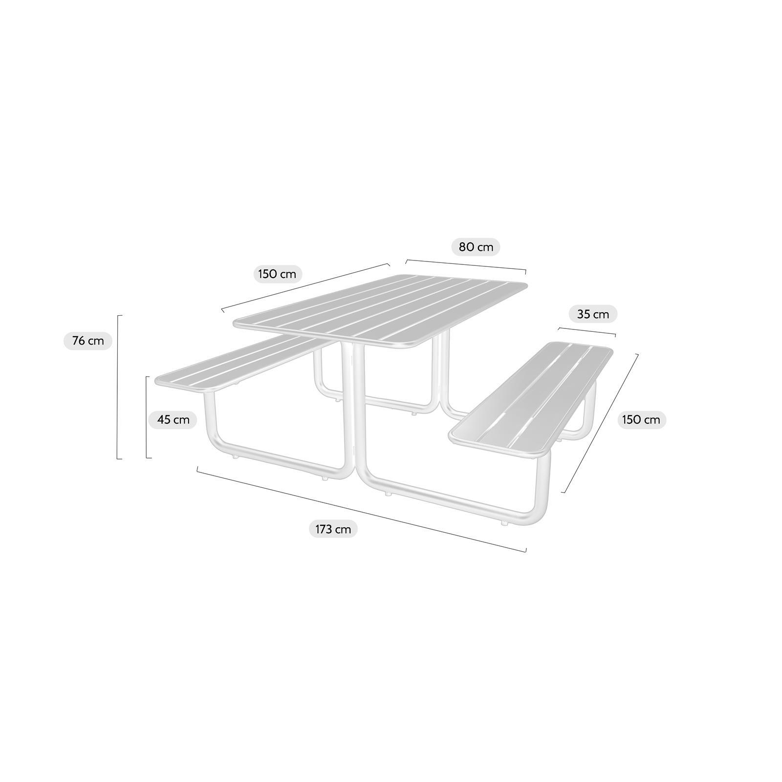 Metalen picknicktafel Max zwart