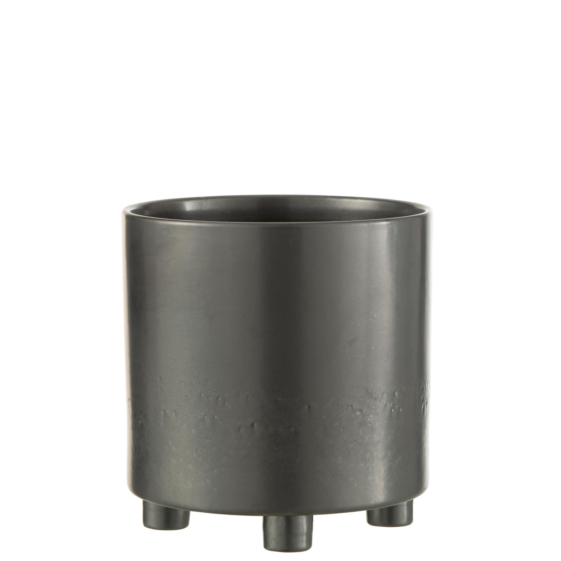 J-Line bloempot Smoke - keramiek - grijs|zwart - extra large - Ø 26 cm
