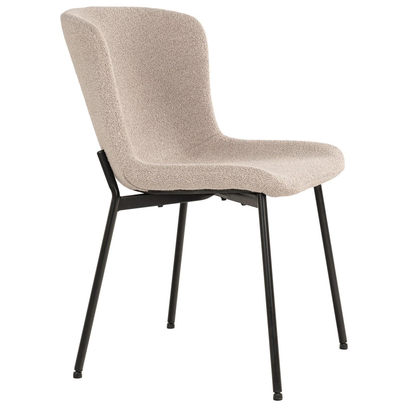 House Nordic - Eetkamerstoel Maceda Bouclé Beige - Set van 2