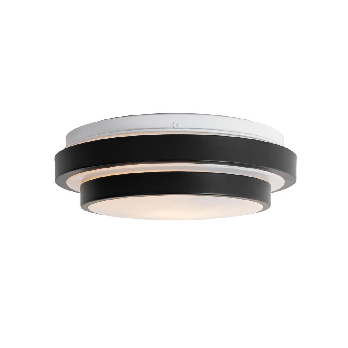 QAZQA Moderne plafondlamp zwart met wit 25 cm IP44 - Walden