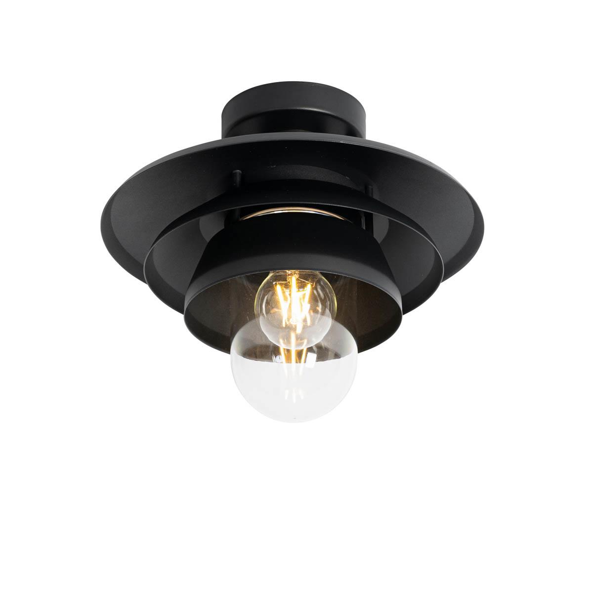 QAZQA Design buiten plafondlamp zwart IP44 - Morty