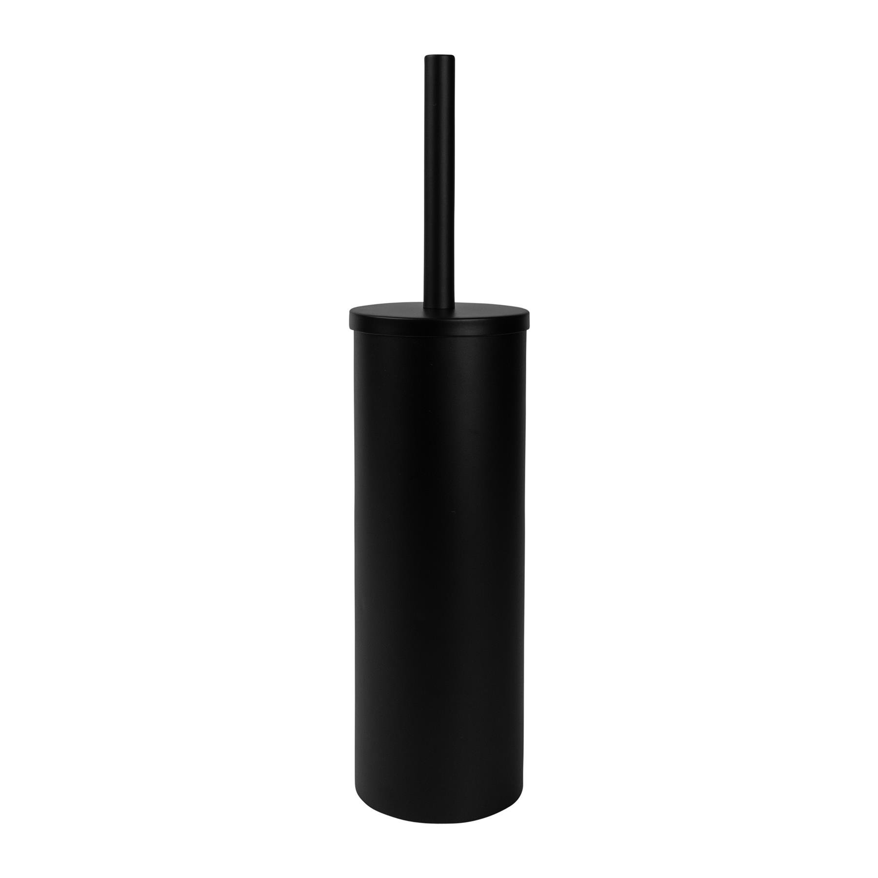 QUVIO Toiletborstelhouder wand - metaal - Zwart