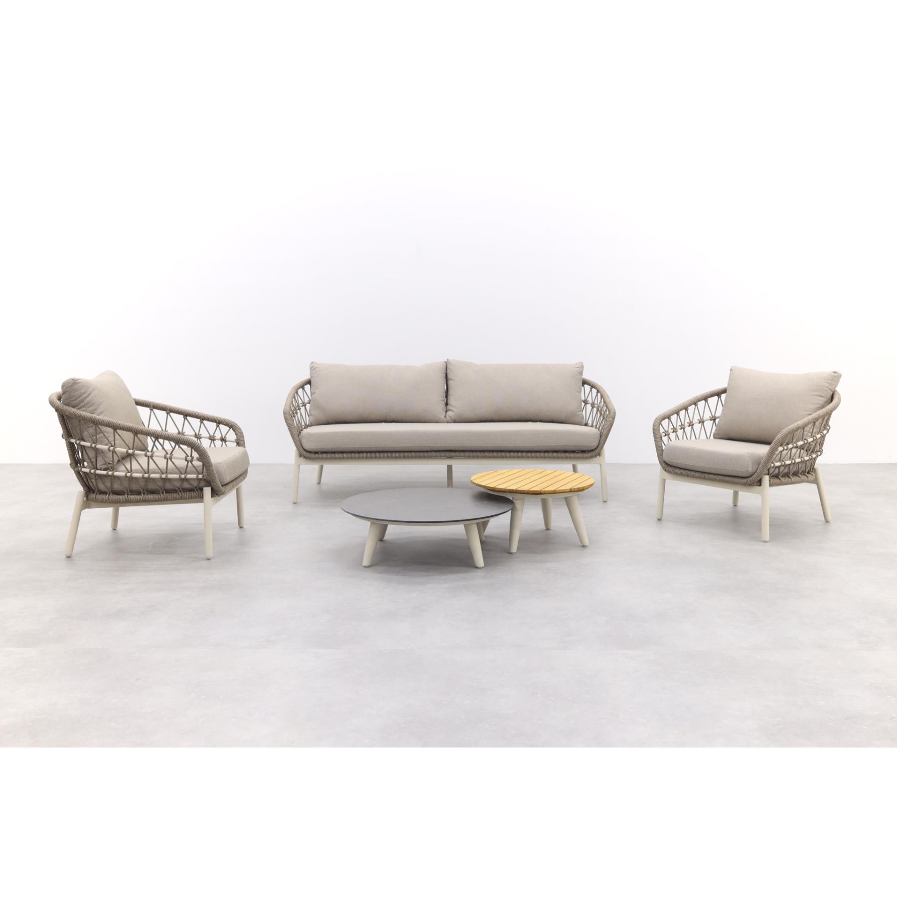 VDG Julia stoel bank loungeset - 5 delig - oyster