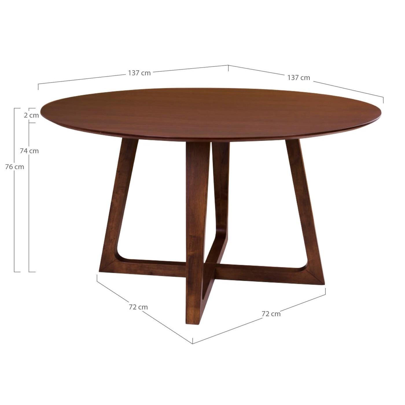 House Nordic Hellerup Ronde Eettafel Walnoot Ø137 cm
