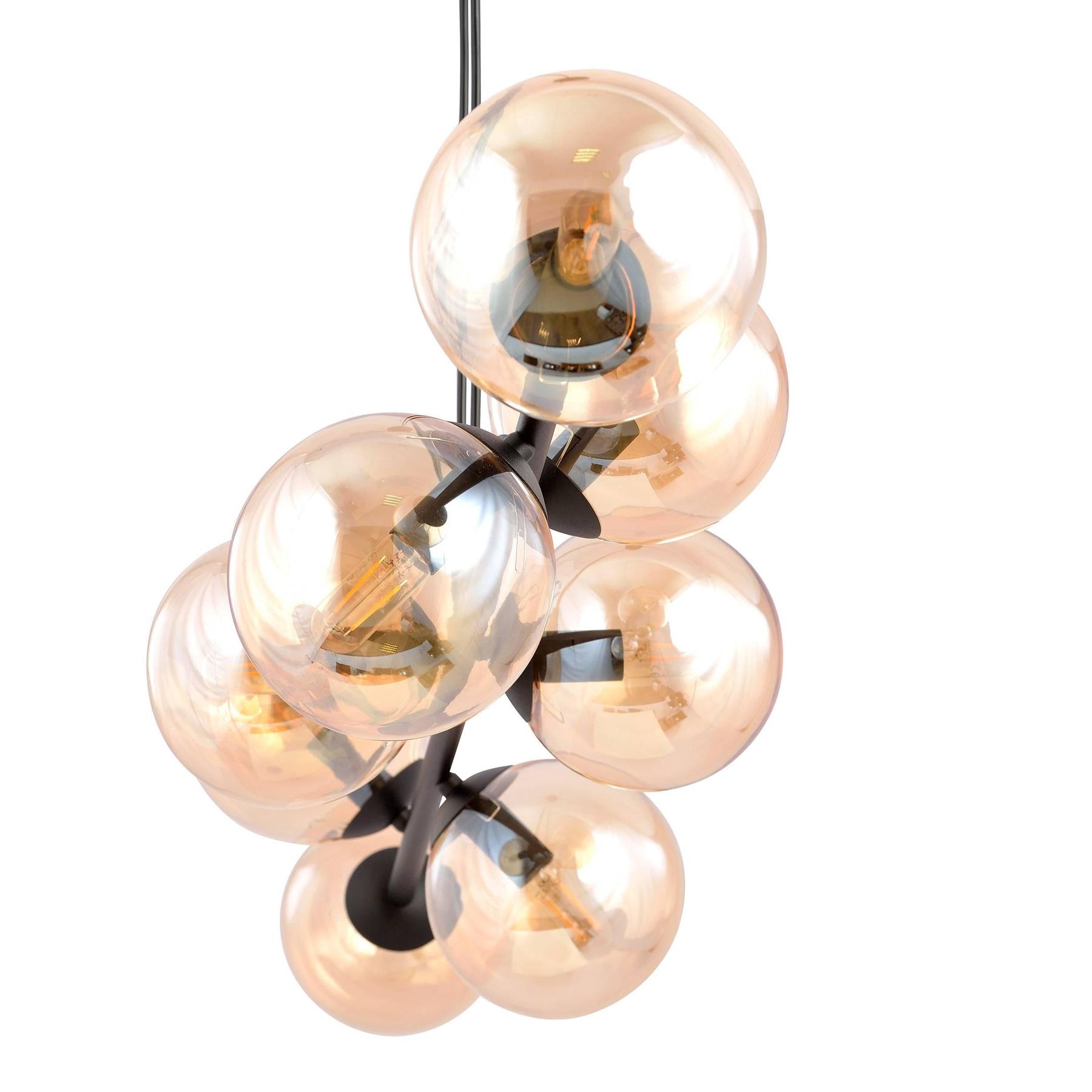 NADUVI Collection Zwarte hanglamp eettafel Valentino 8-lichts
