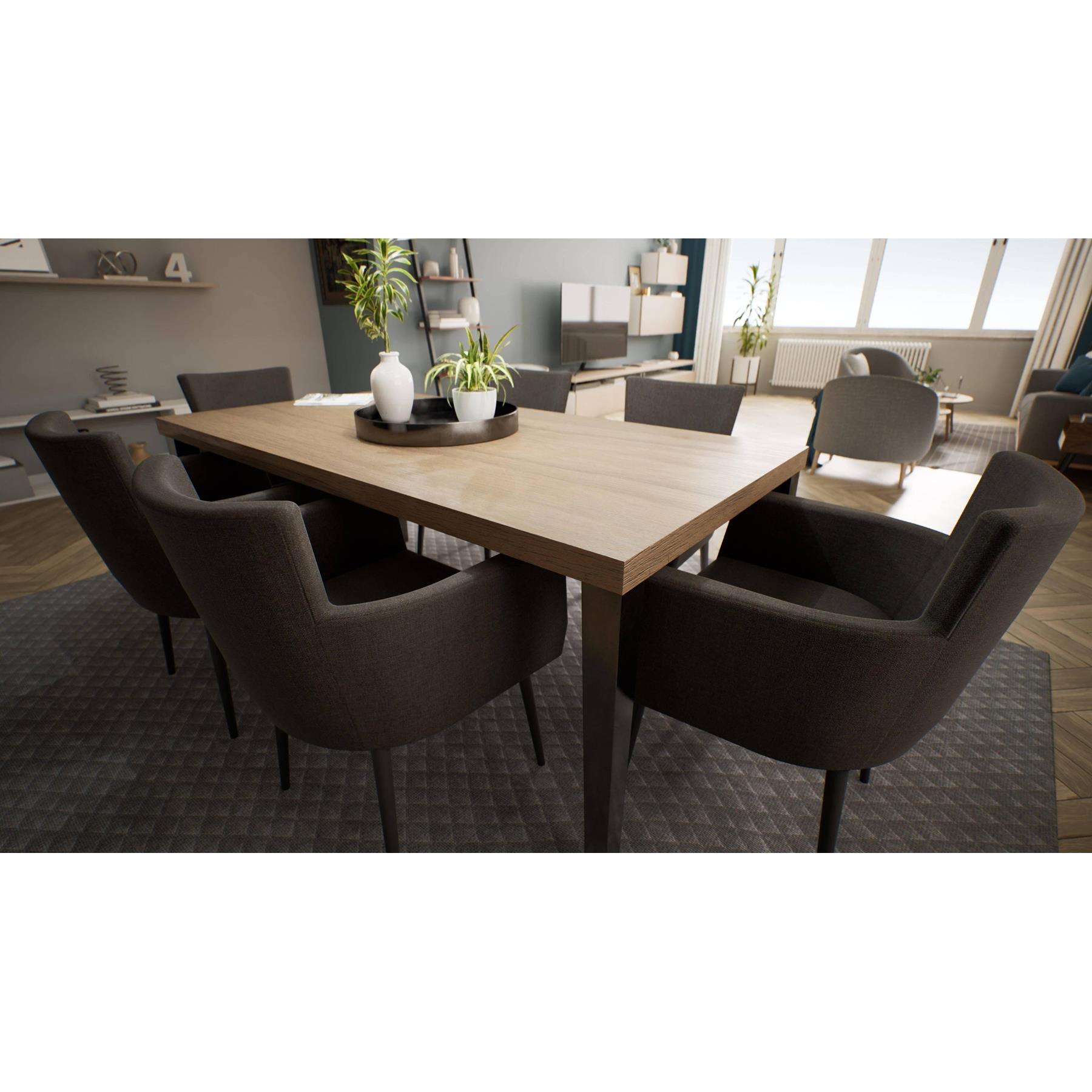 NADUVI Collection Set van 4 eetkamerstoelen Billie linnen