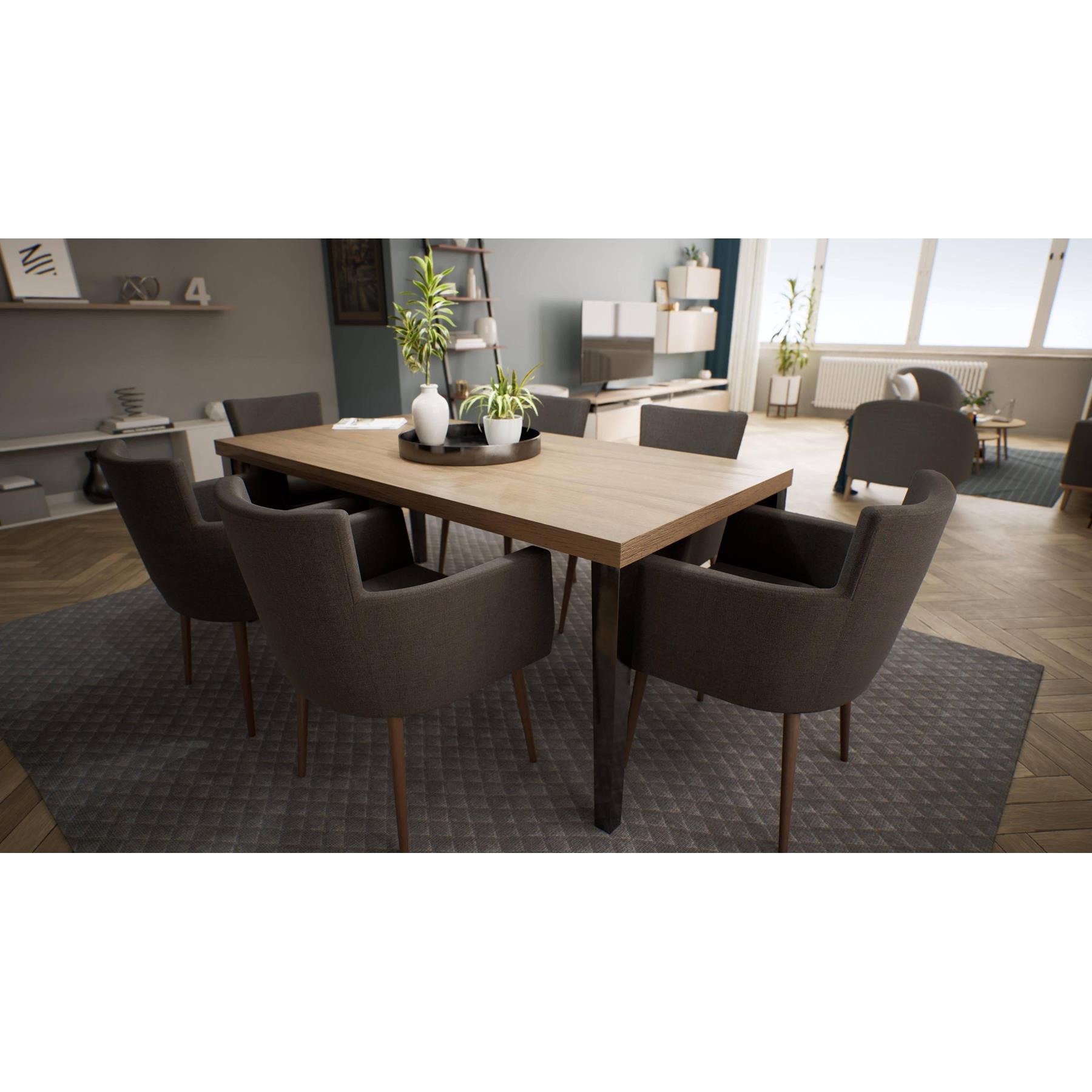 NADUVI Collection Set van 2 eetkamerstoelen Billie linnen