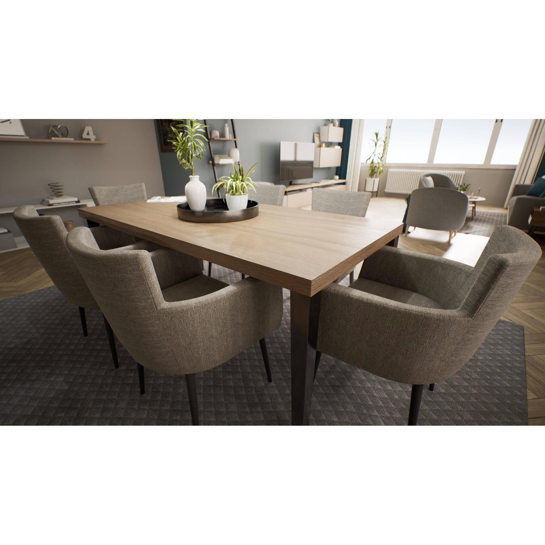NADUVI Collection Set van 2 eetkamerstoelen Billie linnen