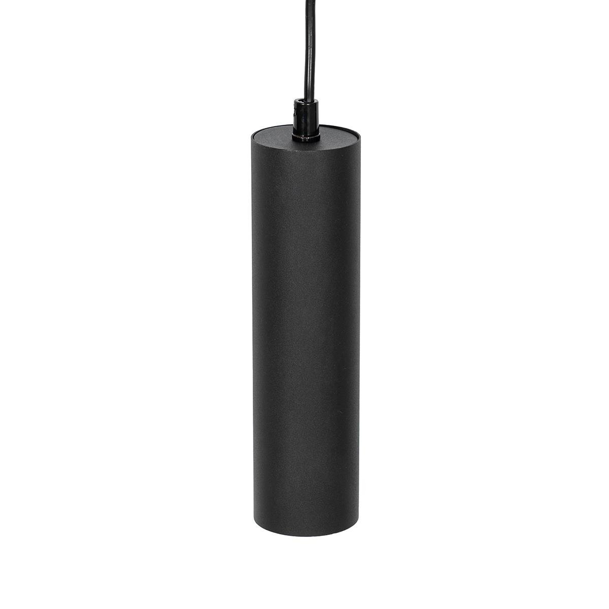 QAZQA Moderne hanglamp zwart met hout 5-lichts - Jeana