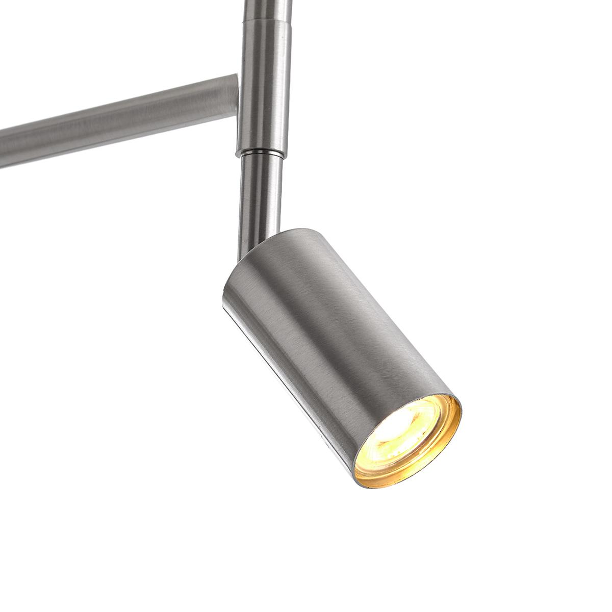 QAZQA Vloerlamp staal met witte kap en verstelbare leeslamp - Ladas