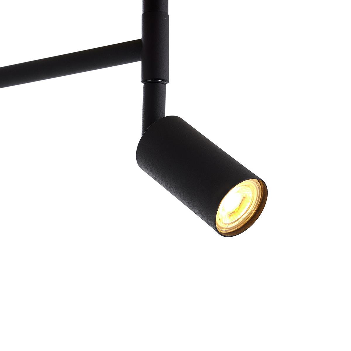 QAZQA Vloerlamp zwart met zwarte kap en verstelbare leeslamp - Ladas