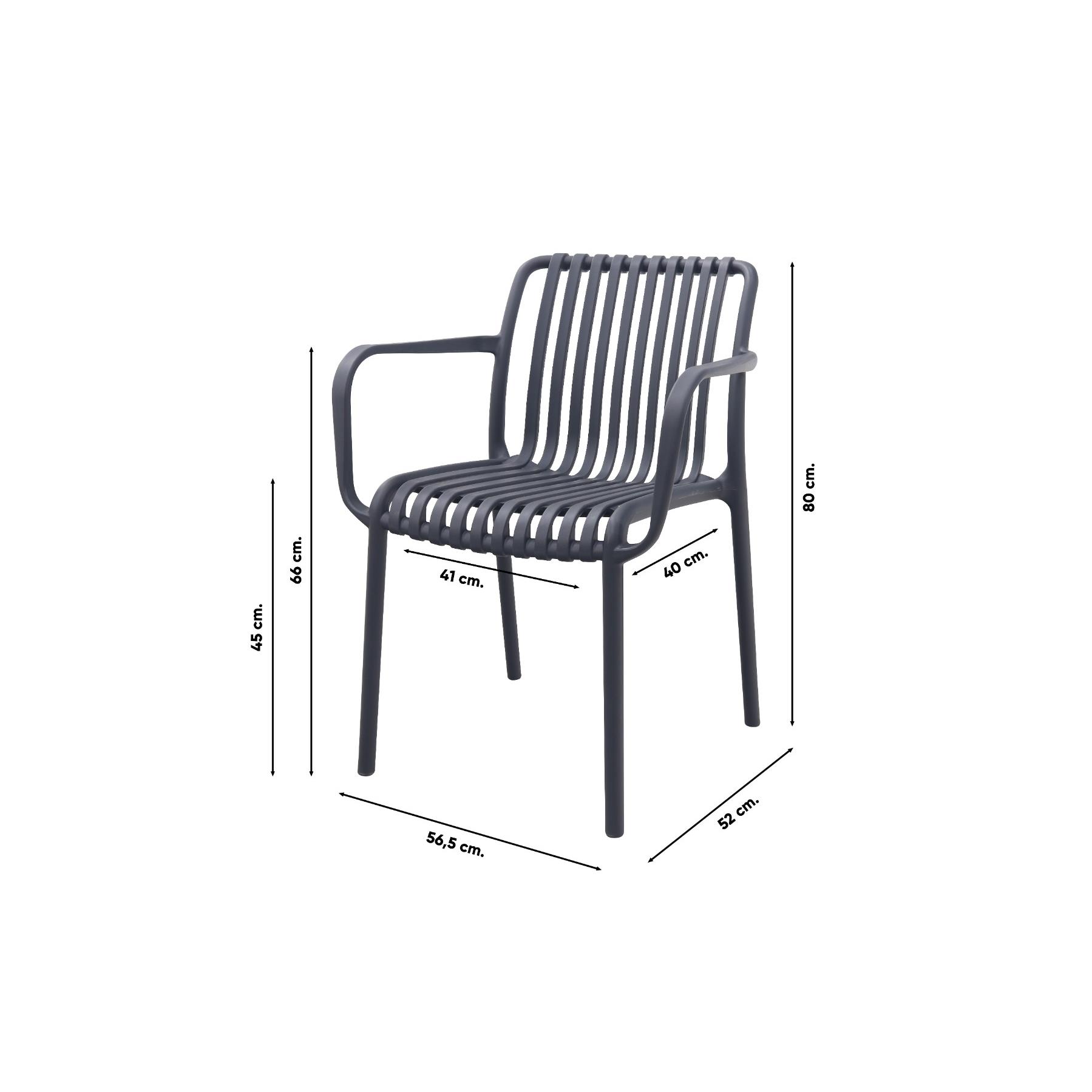 VDG Stripe stapelbare tuinstoel - Antraciet